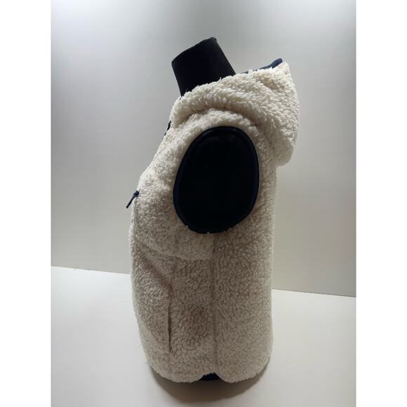 Vtg Original Weatherproof Sherpa Vest Women’s Sz Medium White Cozy Core Hooded - Picture 9 of 12